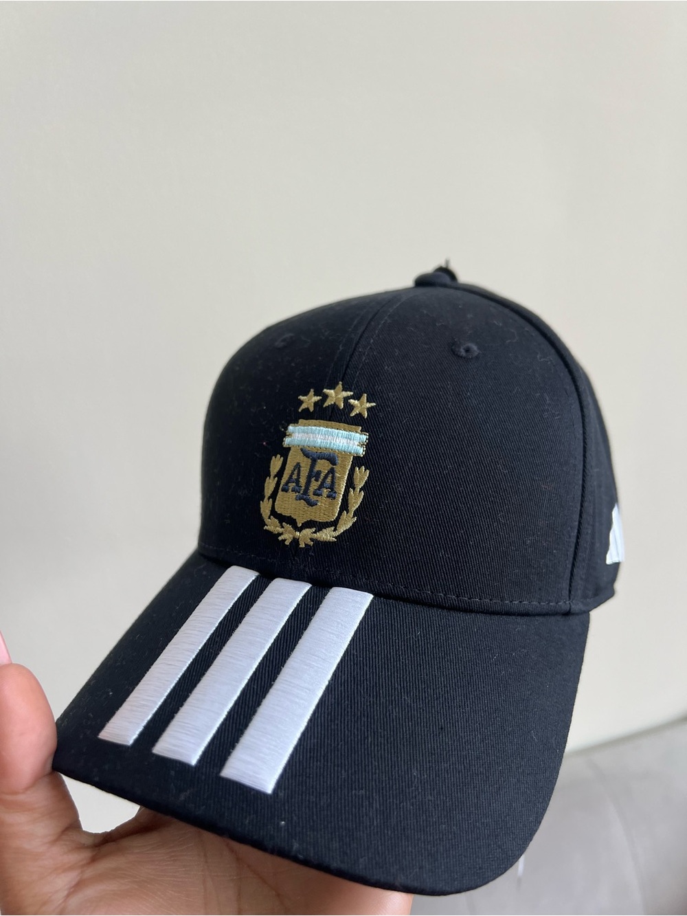 adidas Black Baseball Cap with White Logo Tag
